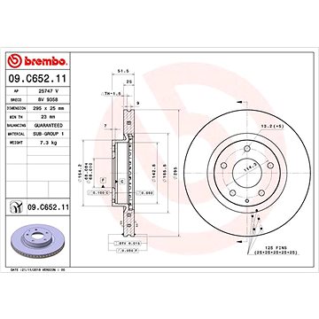 

BREMBO brzdový kotouč 09.C652.11, sada 2 ks