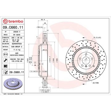 

BREMBO brzdový kotouč 09.C660.11, sada 2 ks