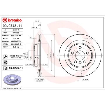 

BREMBO brzdový kotouč 09.C743.11, sada 2 ks