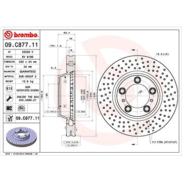 

BREMBO brzdový kotouč 09.C877.11, sada 2 ks