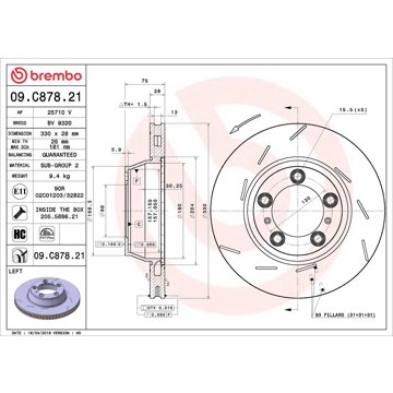 

BREMBO brzdový kotouč 09.C878.21, sada 2 ks