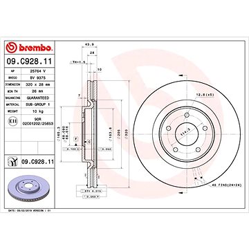 

BREMBO brzdový kotouč 09.C928.11, sada 2 ks