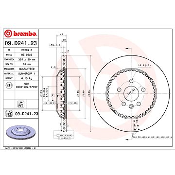 

BREMBO brzdový kotouč 09.D241.23, sada 2 ks