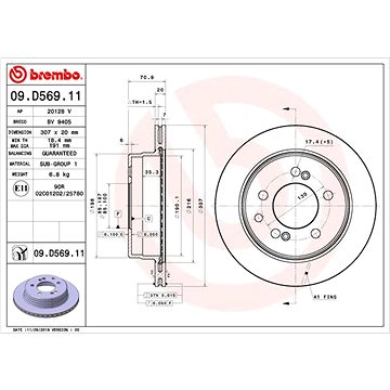 

BREMBO brzdový kotouč 09.D569.11, sada 2 ks