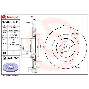 

BREMBO brzdový kotouč 09.D574.11, sada 2 ks