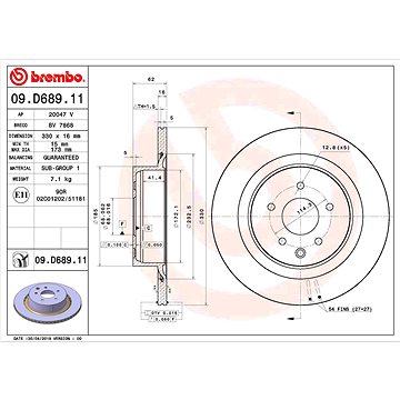 

BREMBO brzdový kotouč 09.D689.11, sada 2 ks