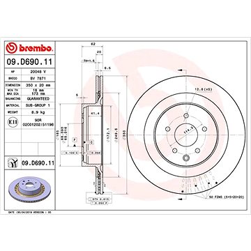 

BREMBO brzdový kotouč 09.D690.11, sada 2 ks