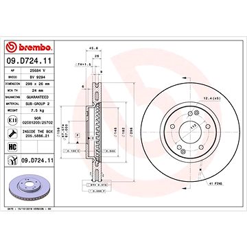 

BREMBO brzdový kotouč 09.D724.11, sada 2 ks
