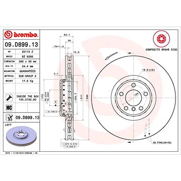 

BREMBO brzdový kotouč 09.D899.13, sada 2 ks