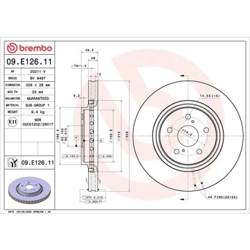 

BREMBO brzdový kotouč 09.E126.11, sada 2 ks