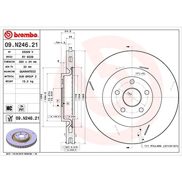 

BREMBO brzdový kotouč 09.N246.21, sada 2 ks
