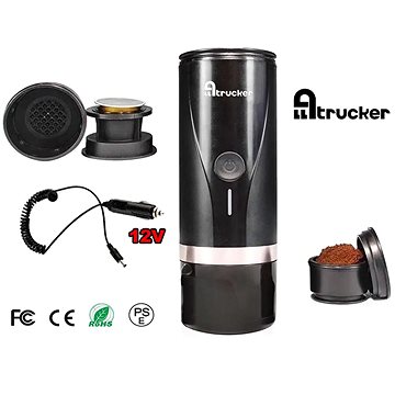 

Alltrucker Cestovní 12V kávovar pro kapsle Nespresso, mletou kávu