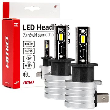 

AMIO LED H3 12V 42W - bílá 5x1,5W (patice PK22s), sada 2 ks