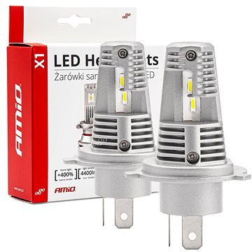

AMIO LED H4 - 40W bílá (patice P43t), sada 2 ks