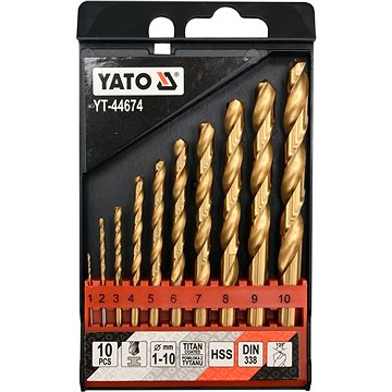 

YATO Vrtáky do železa HSS-TiN sada 10ks 1-10mm YT-44674