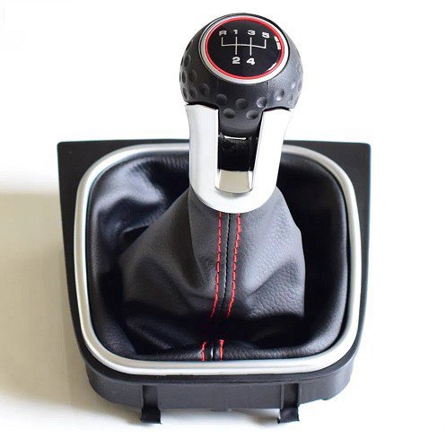 

PROTEC Řadící páka s manžetou, VW Golf V 2003 - 2008 5st červené prošití I.