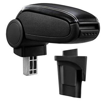 

PROTEC Loketní opěrka, Seat Leon II 1P, syntetická kůže, černá, bílé prošití 2005 - 2012
