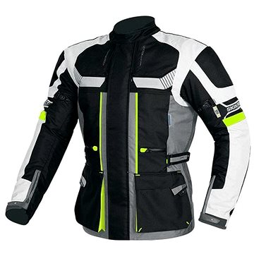 

MAXX - NF 2206 Textilní bunda dlouhá černo šedo-zelený reflex XXL