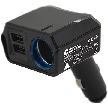 

Adaptér pevný 12V + 2x USB 2400mA SELECT
