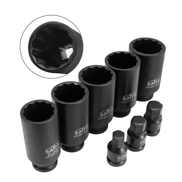 

Satra Nástrčné úderové hlavice na matice hnacích hřídelí 1/2" 27-36 mm S-S8P