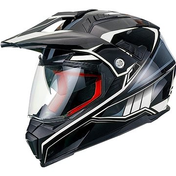 

MAXX - FS 606 Enduro se sluneční clonou černo-stříbrná XS