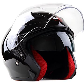 

MAXX - OF 878 Skútrová s plexi a sluneční clonou - černá lakovaná XL