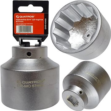 

QUATROS Nástrčná hlavice na poloosy Iveco Quatros QS54366, 3/4", 12hranná 67 mm