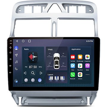 

Ossuret Autorádio Peugeot 307 od 2001, CarPlay, Verze C s podporou multifunkce volantu