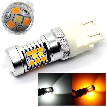 

Rabel P27/7W 3157 dual color 28 smd 2835 oranžova bila s čočkou USA