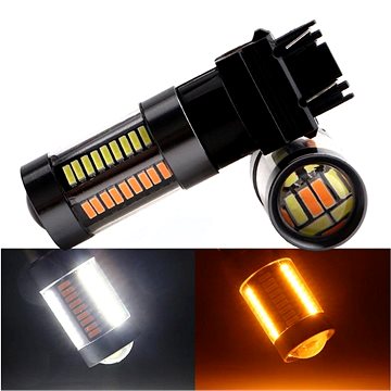 

Rabel P27/7W 3157 dual color 66 smd 4014 oranžova bila s čočkou USA