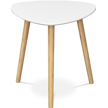 

Odkládací stolek 40 × 40 × 40 cm, MDF bílá deska, nohy bambus přírodní odstín