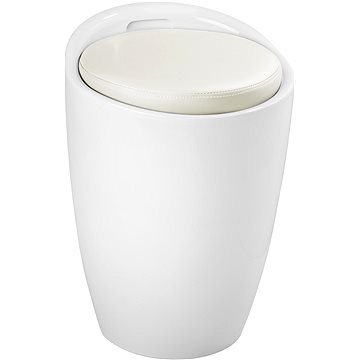 

Úložný taburet koupelnový, bílá, průměr 36 cm