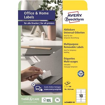 

Avery Zweckform L4744REV-10 snímatelné samolepící etikety