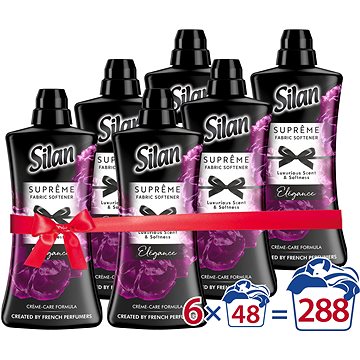 SILAN Supreme Elegance Black 6 × 1,2 l (288 praní) - Aviváž