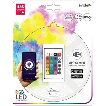 

Avide Set Wifi LED pásek RGB s ovládáním a zdrojem 5m