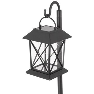 

ENTAC Zahradní solární světlo LED lucerna, 42 cm, zapichovací, černá, teplé světlo