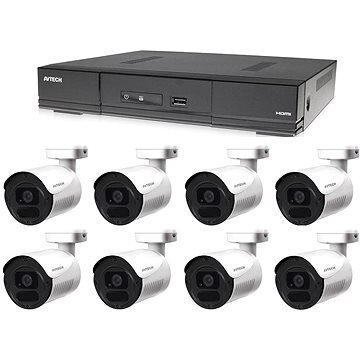 

AVTECH Kamerový set - 1× DVR DGD1009AV, 8× 5MPX Bullet kamera DGC5105TS, 4× napájecí zdroj