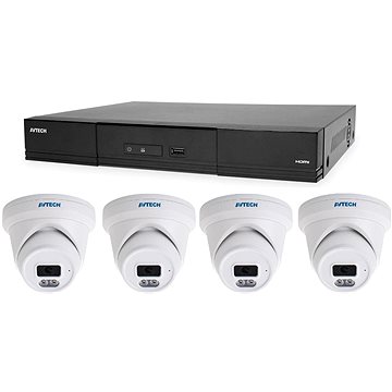 

AVTECH Kamerový set - 1× NVR AVH2109AX, 4× 5MPX IP Dome kamera DGM5206SVAT, 4× kabel UTP