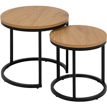 

Set 2 stolků Spiro, dekor divoký dub, průměr 45,cm / 35 cm