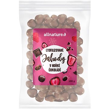 Allnature Mrazem sušené jahody v hořké čokoládě 100 g - Lyofilizované ovoce