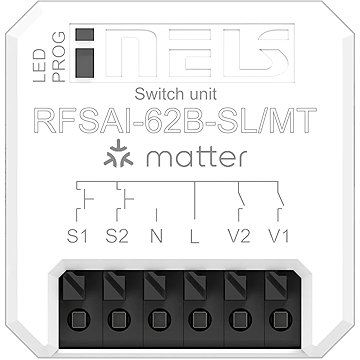 

iNELS Spínací prvek se vstupy pro externí tlačítka MATTER RFSAI-62B-SL/MT