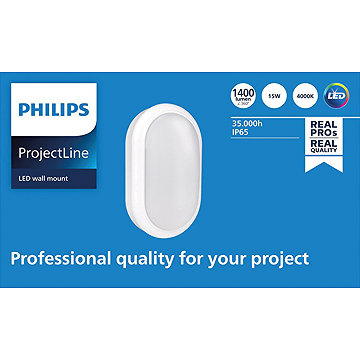 

Philips LED (interiérové) nástěnné svítidlo Projectline oval 1400 lm 4000 K