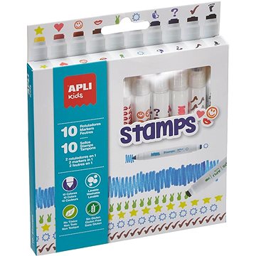 

APLI Fixy, Duo Stamps, mix barev a motivů, 10 ks, na razítkování