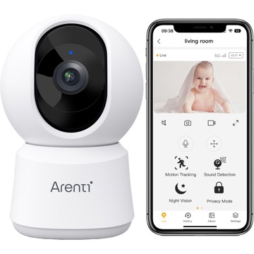 

ARENTI P2F 5MP/3K Pan-Tilt Wi-Fi Baby Monitor