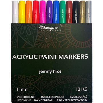 Artmagico Akrylový popisovač s jemným hrotem (1 mm) 12 ks