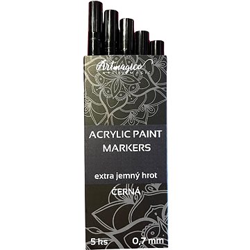 Artmagico Akrylový popisovač 5 kusů černá 0,7 mm