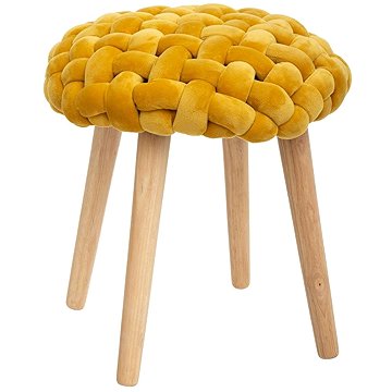 Atmosphera Stolička Cosy s kostkovaným sedadlem, průměr 43 cm, žlutá