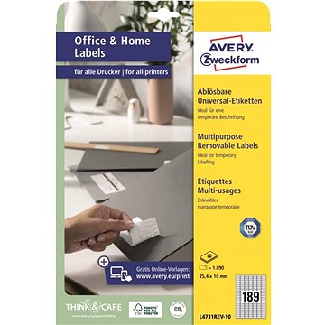 

Avery Zweckform L4731REV-10 Snímatelné samolepící etikety