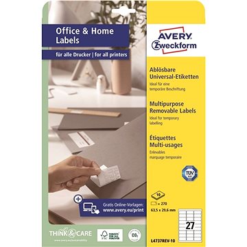 

Avery Zweckform L4737REV-10 Snímatelné samolepící etikety