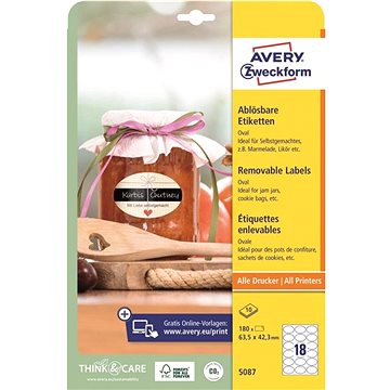 

Avery Zweckform 5087 Oválné samolepící etikety